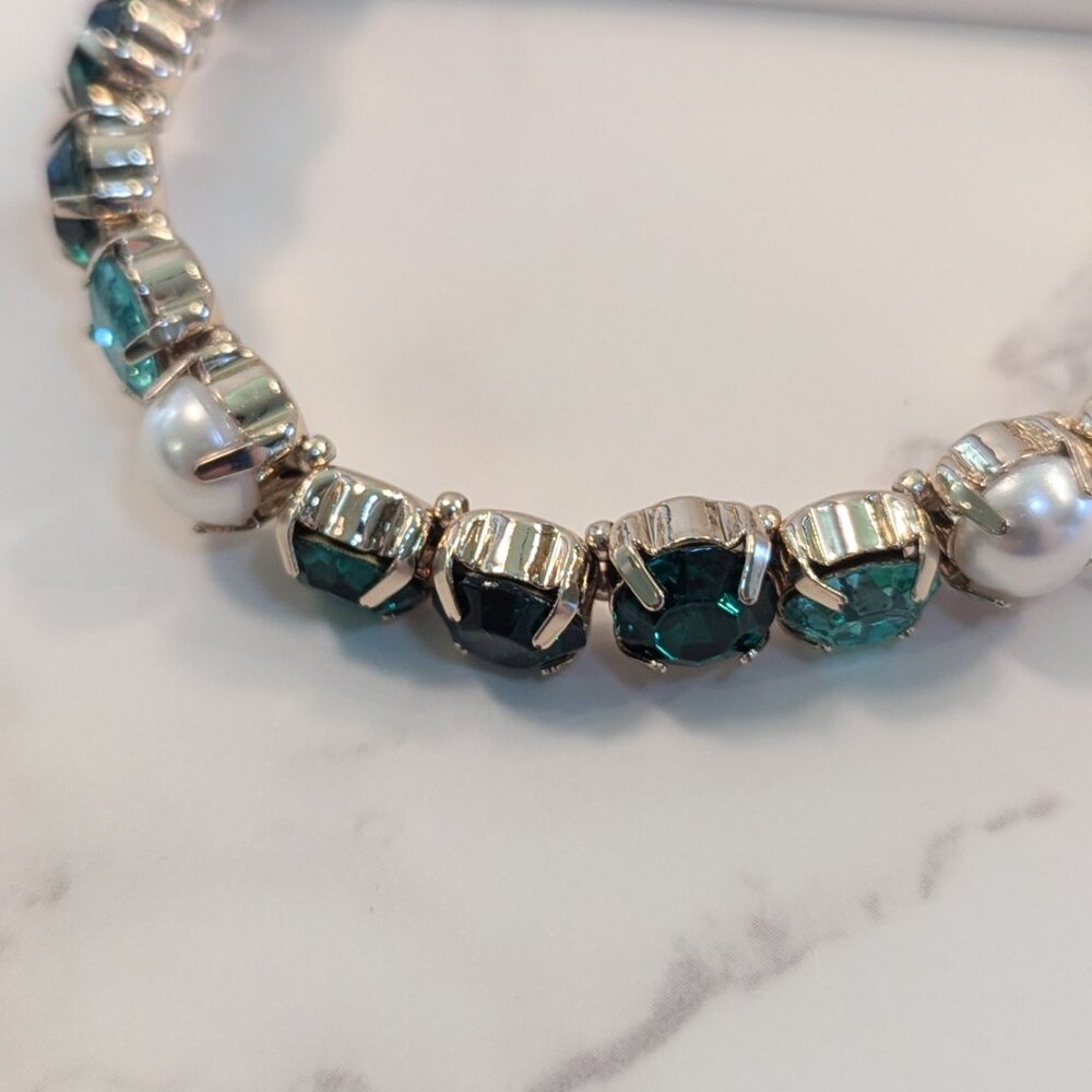 J.Crew Factory Crystal and Pearl Stretch Bracelet - Picture 7 of 7